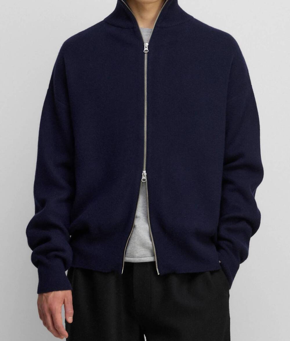 NEW EXTREME CASHMERE n°319 xtra out sporty cashmere zip-up cardigan in navy